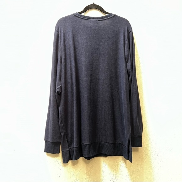 Lucky Brand women’s sweater V-Neck High- Low pullover in Color Blue size XXL - Picture 5 of 6
